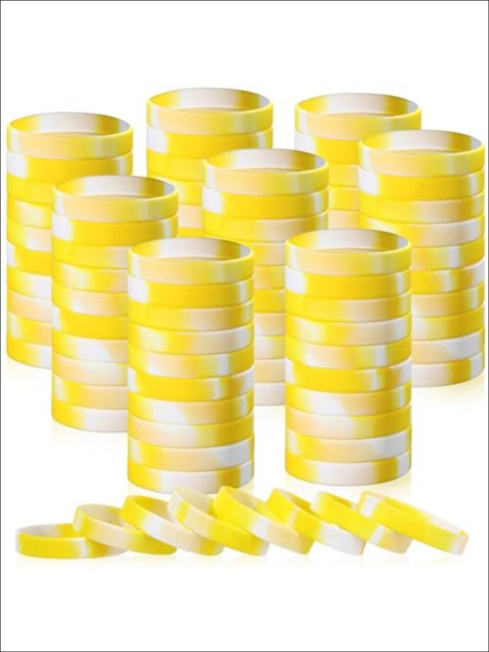 50 Pcs Silicone Wristbands Plain Rubber Bracelets Stretch